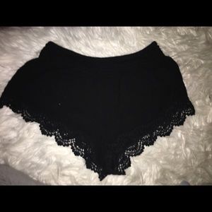 Black laced shorts